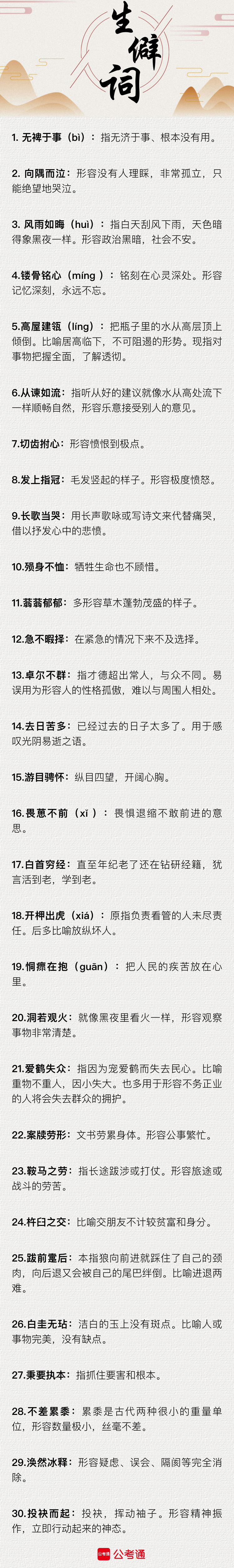 行測(cè)中的生僻詞，看完這篇遇到就不怕了（六）